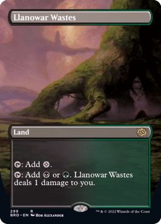 FOIL)(フルアート)ラノワールの荒原/Llanowar Wastes《英語》【BRO】