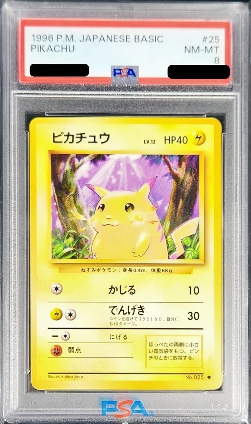 PSA8鑑定済〕ピカチュウ LV.12(マークあり)【○】{旧裏}
