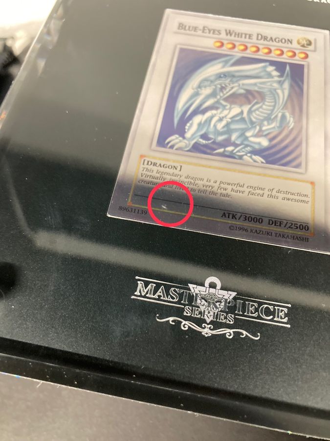 汚れ有り〕プラチナ『青眼の白龍(英語版/Platinum Blue-Eyes White