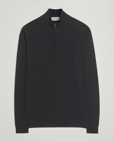 Polo Ralph Lauren Textured Half Zip Polo Black at CareOfCarl.com