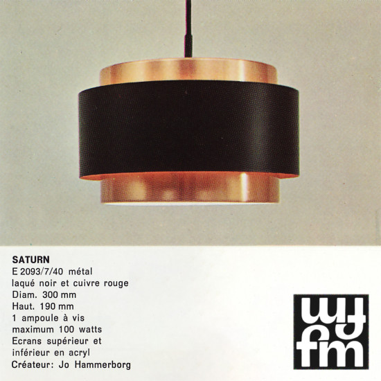 Saturn pendant light by Jo Hammerborg for Fog & Morup, 1960s