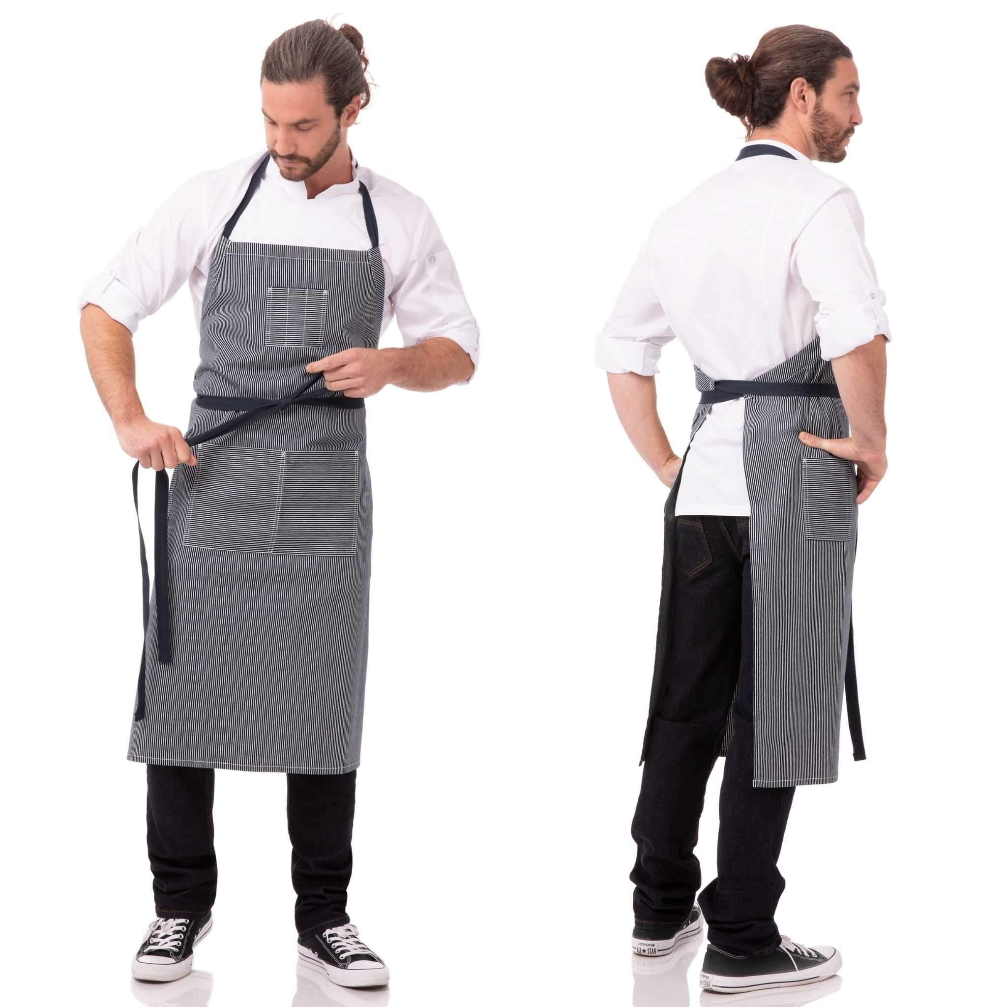 ポートランド｜ヒッコリーデニム胸当てエプロン｜Chef Works® — Chef