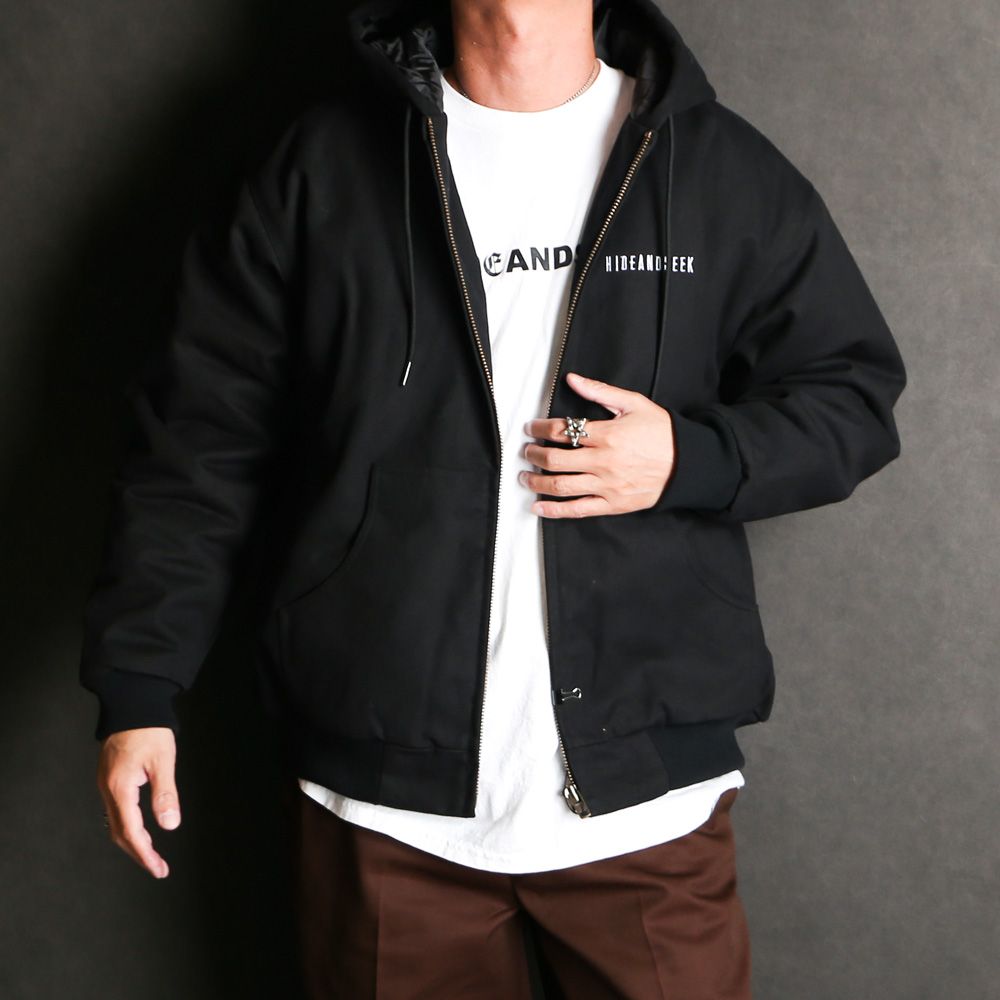 HideandSeek - Zip Hooded Work Jacket (24aw) - BLK / フーデッド