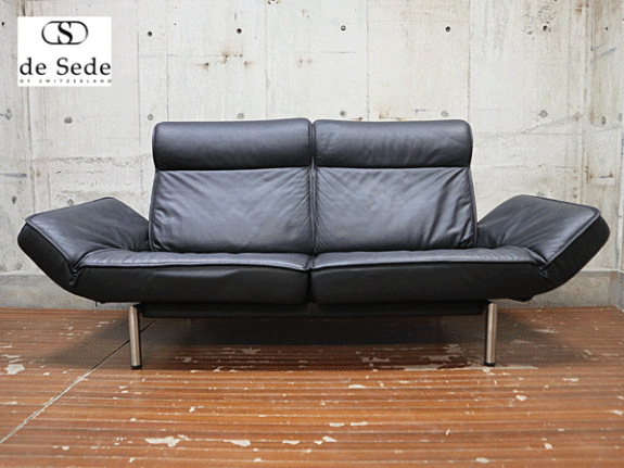 de Sede】デセデ 最高級 黒総革 DS-450 3人掛けソファ IDC大塚家具