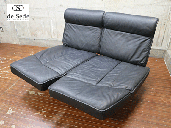 de Sede】デセデ 最高級 黒総革 DS-450 3人掛けソファ IDC大塚家具