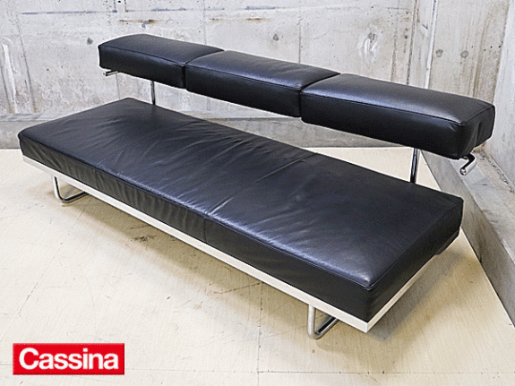 Cassina】カッシーナ LC5 3人掛けソファ デイベッド 黒総革 ル