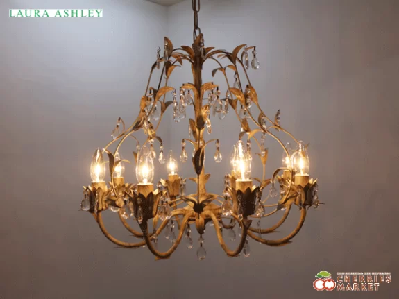 LAURA ASHLEY】ローラアシュレイ Lavenham ラベナム シャンデリア 8灯