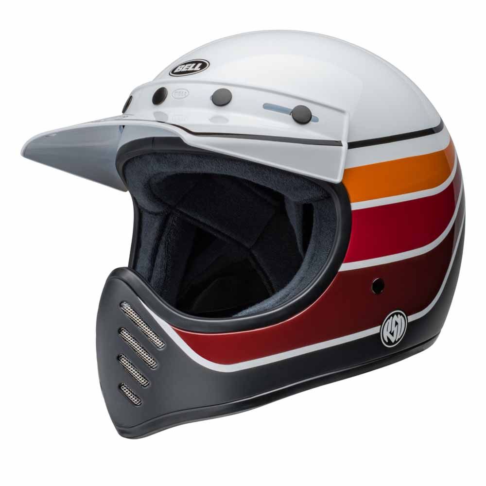 Bell Moto-3 RSD Saddleback Satin Gloss White Black Full Face