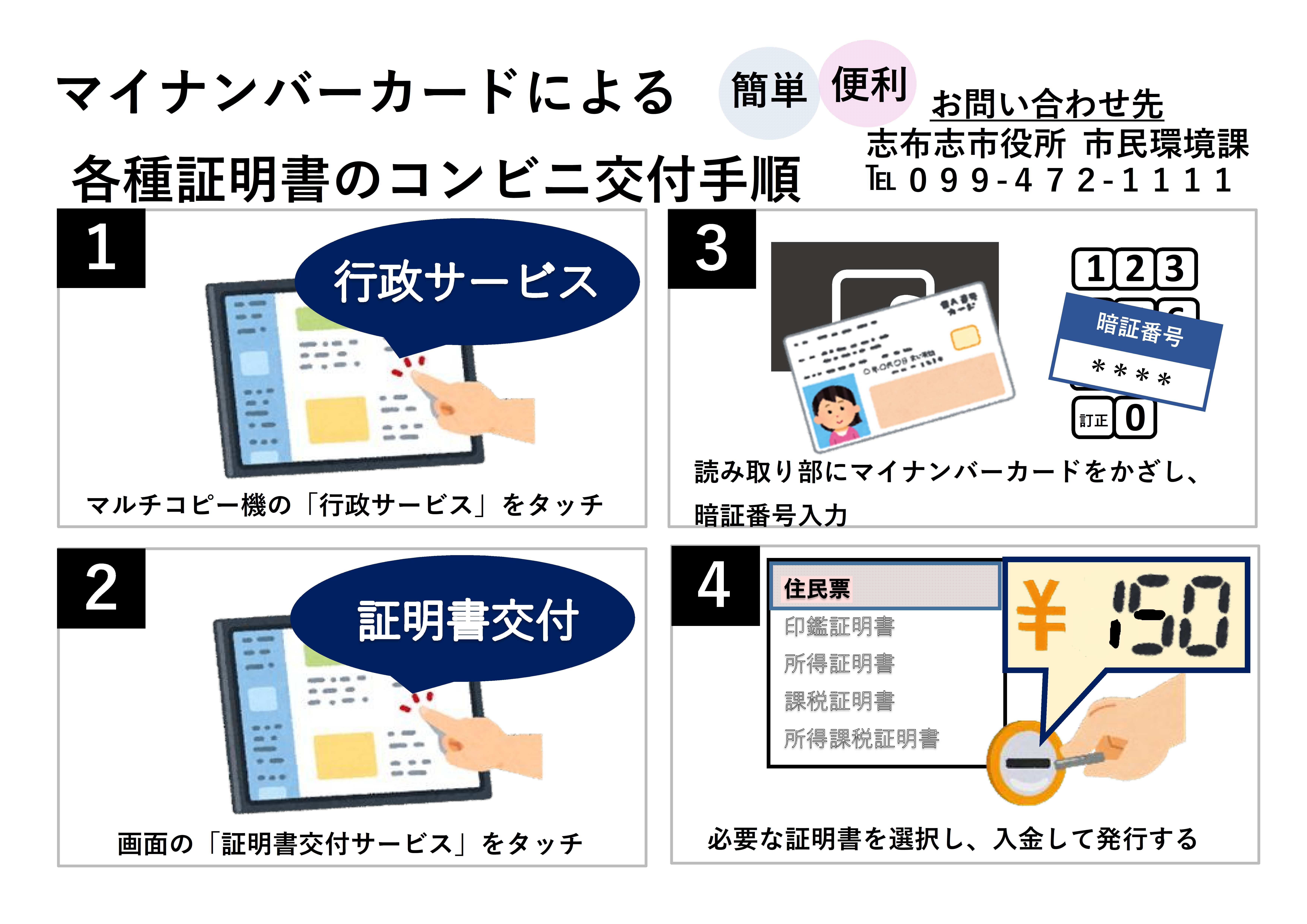 窓口よりお得に】コンビニ交付の操作方法について！ - 志布志市公式