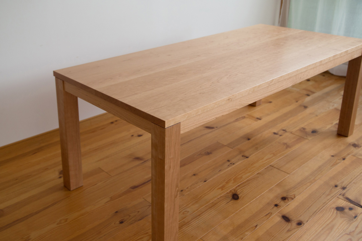 チェリーのダイニングテーブル5272 オーダー事例・T-196 家具工房クラポ