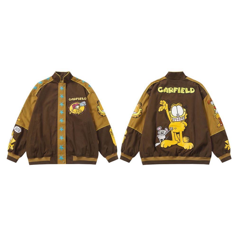 Garfield embroidered baseball uniformbaseball jacket stadium