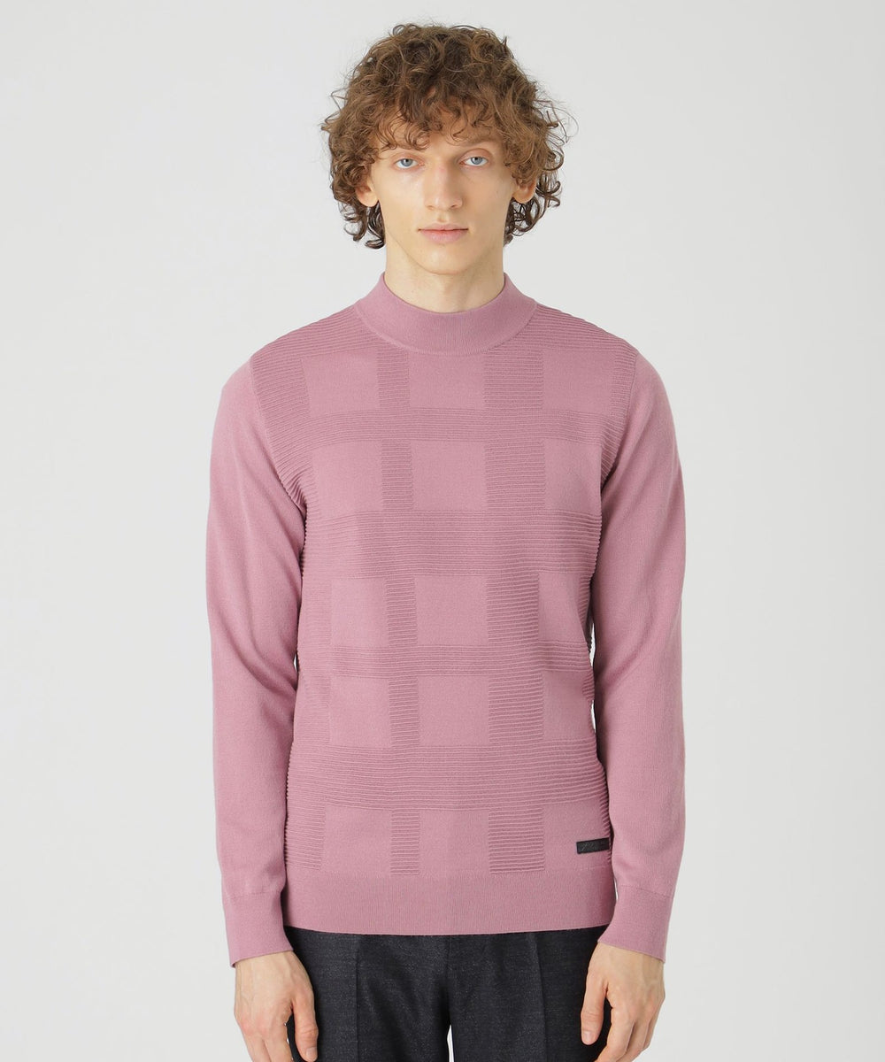 シャドーチェックハイネックニット（ニットウェア）｜BLACK LABEL