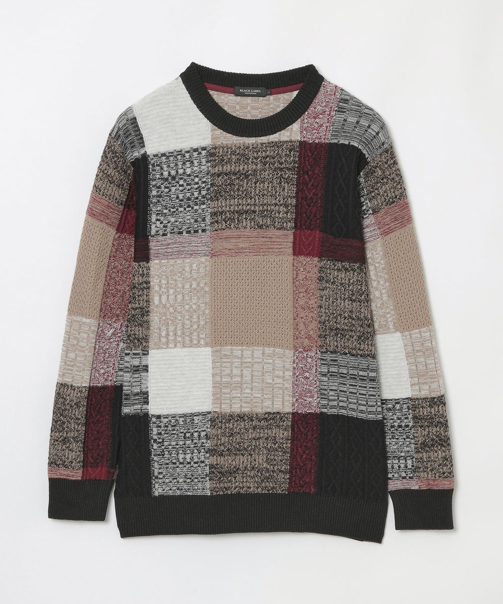 テクスチャーミックスクレストブリッジチェックニット（ニットウェア