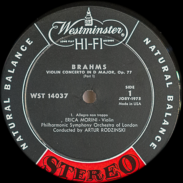 エリカ・モリーニ（Vn）/ブラームス：ヴァイオリン協奏曲ニ長調作品77