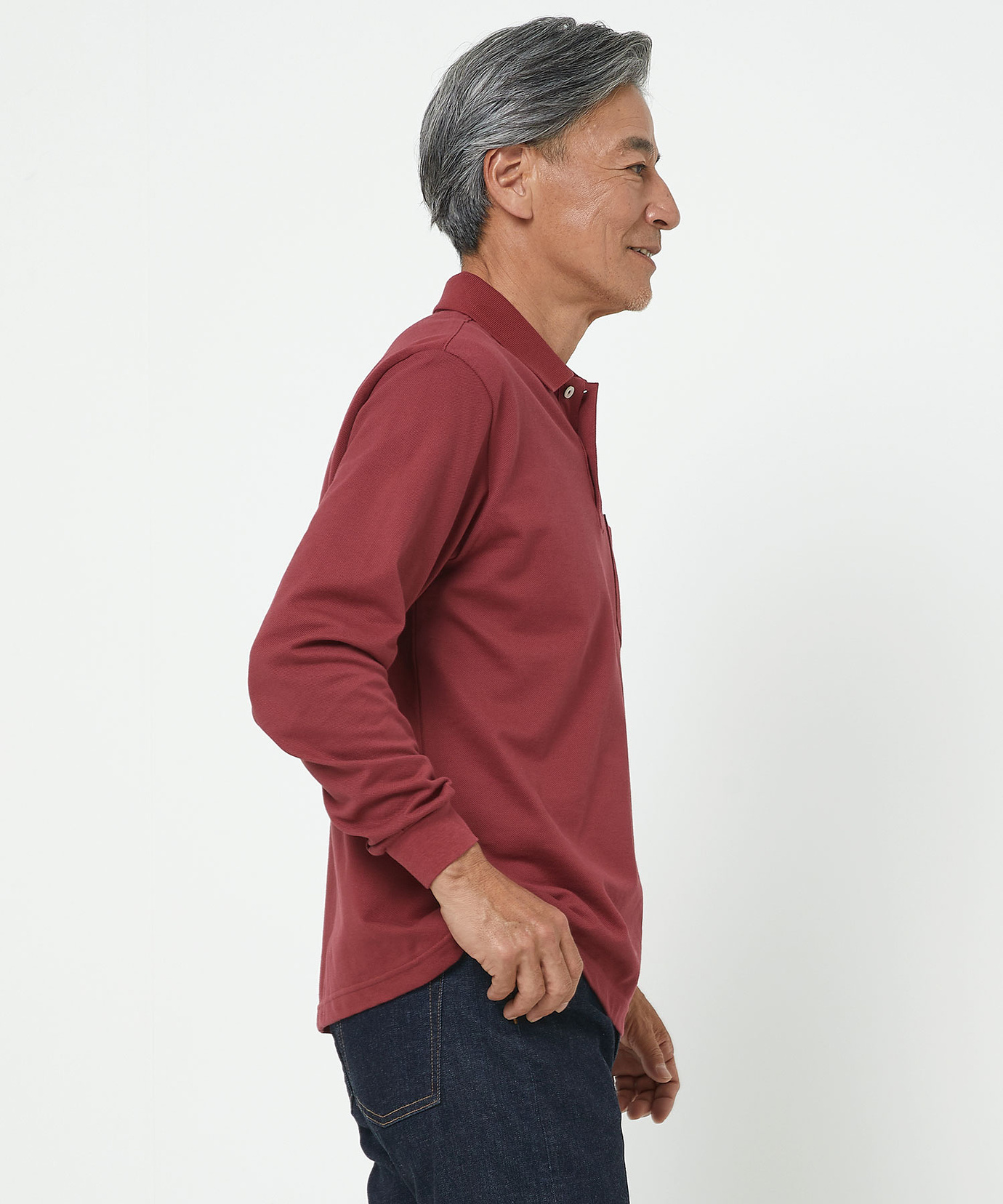 メンズ 【ベストセラー】ワンポイント長袖ポロシャツ【日本製】通販