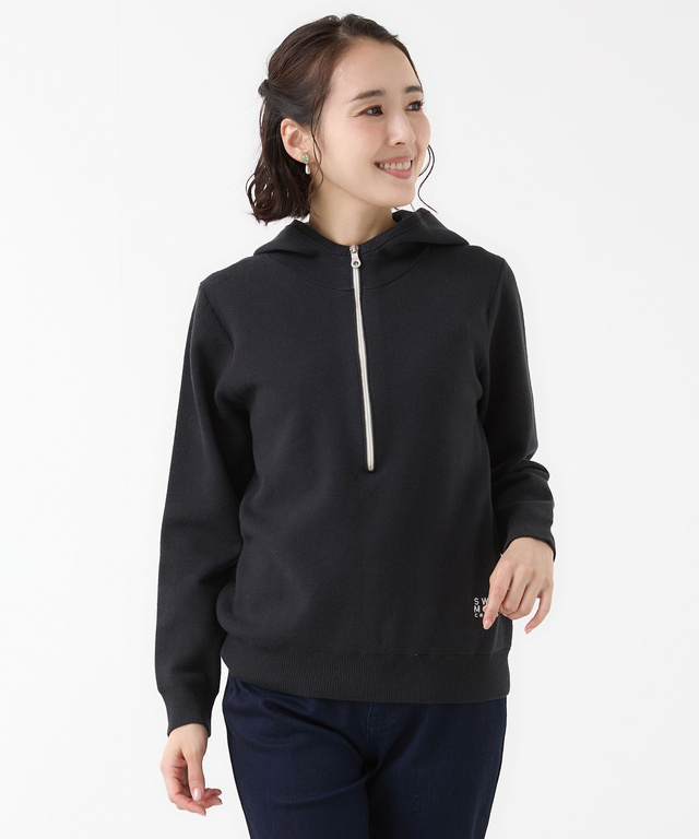 レディース ハーフジップ パーカー プルオーバーニット通販 [2003