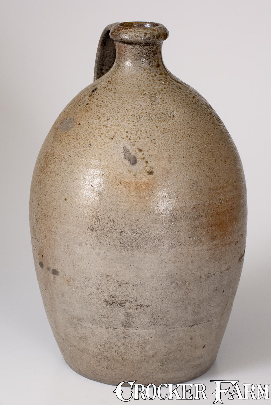 Scarce P. McCOY (Randolph County, NC) 2 Gal. Stoneware Jug -- Lot