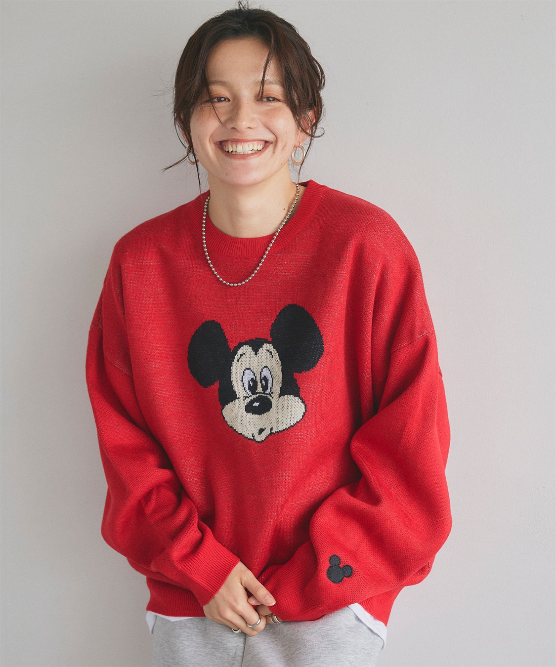 Disney/ディズニー】Mickey Mouse/ミッキーマウス/ジャガードニット