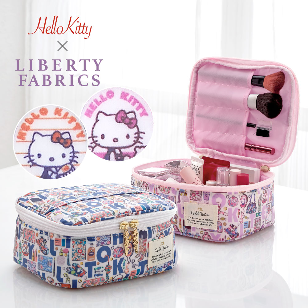 ハローキティ リバティプリント バニティポーチ ネセシティーズ