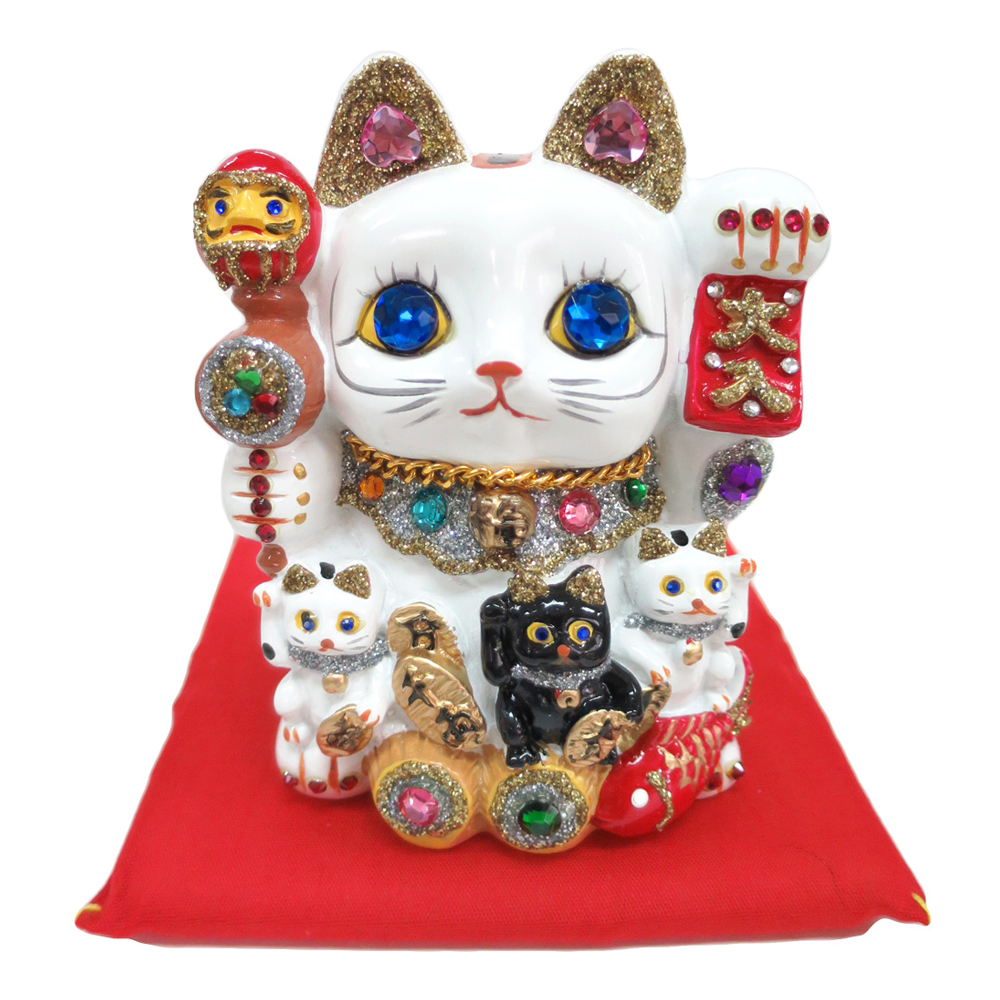 招き猫 置物 貯金箱 親子招福バンク 大サイズ