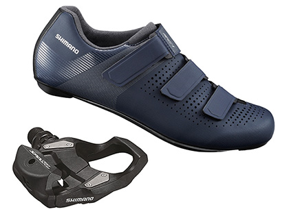 シマノ RC1（SH-RC100）ネイビー SPD-SL サイクルシューズ＋PD-RS500