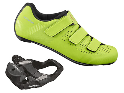 シマノ RC1（SH-RC100）イエロー SPD-SL サイクルシューズ＋PD-RS500
