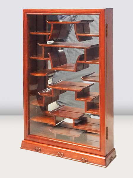 高級家具❣️花梨　木製飾り棚 引き出し付き 花梨材<br>鍵付<br>飾り棚 | アンティーク山本商店