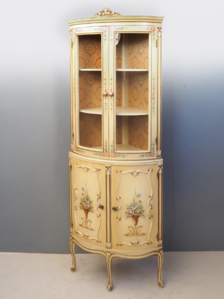 ヴィンテージ　イタリア製　飾り棚　アンティーク　レトロ イタリア製<br>アンティーク<br>二重ね隅棚 | アンティーク山本商店