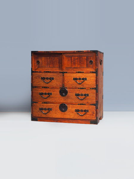 焼桐の小箪笥 高島屋選定品】焼桐細波六段小袖箪笥 [№5385-1193] - 大阪府岸和田市