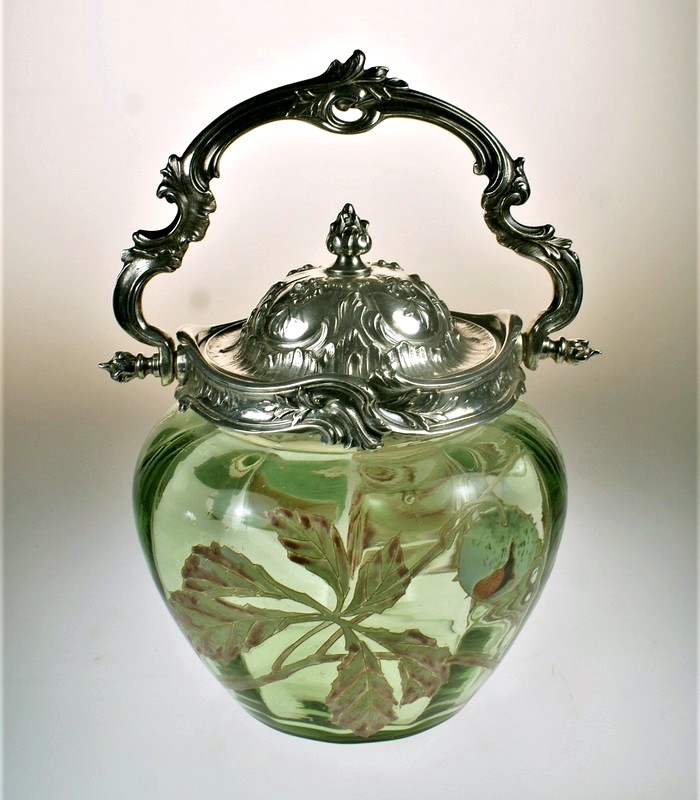 LEGRAS】ルグラ マロニエ文エナメル彩ビスケットジャー - アンティック