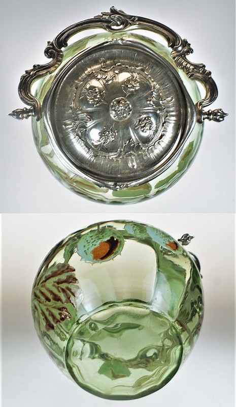 LEGRAS】ルグラ マロニエ文エナメル彩ビスケットジャー - アンティック