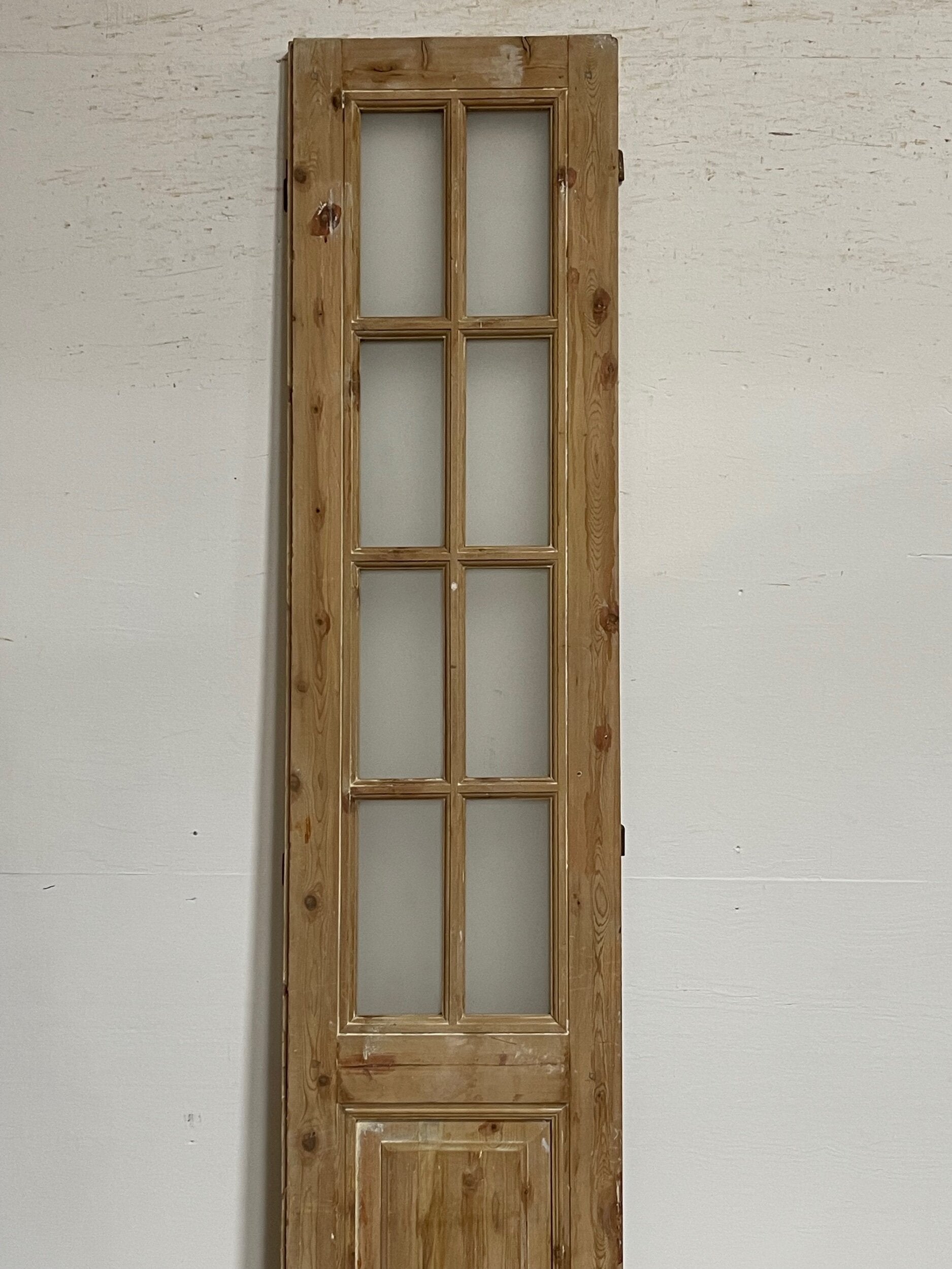 Antique French panel door with glass (96.5x18.75) I246 – Antiques
