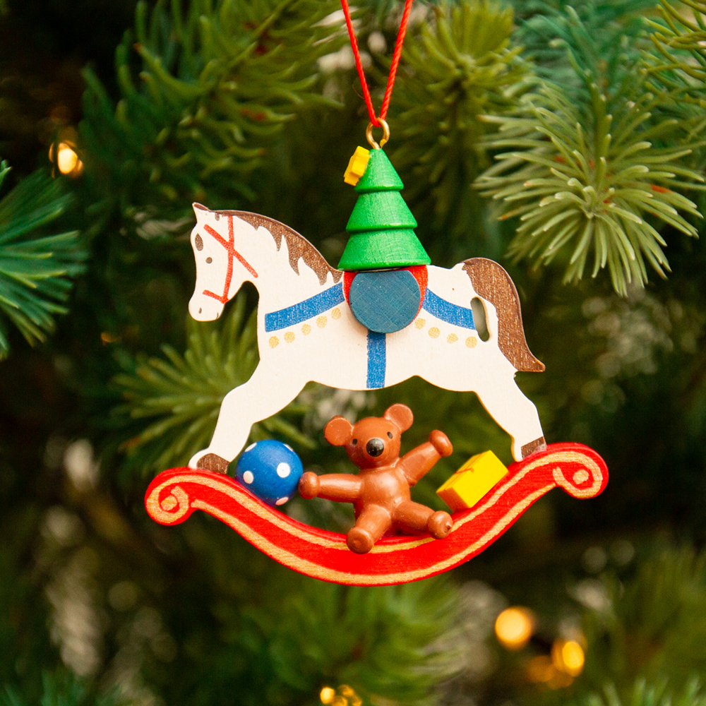 白い木馬とツリーとクマ [100605]【ULBRICHT/オーナメント】 | ANDCHILD