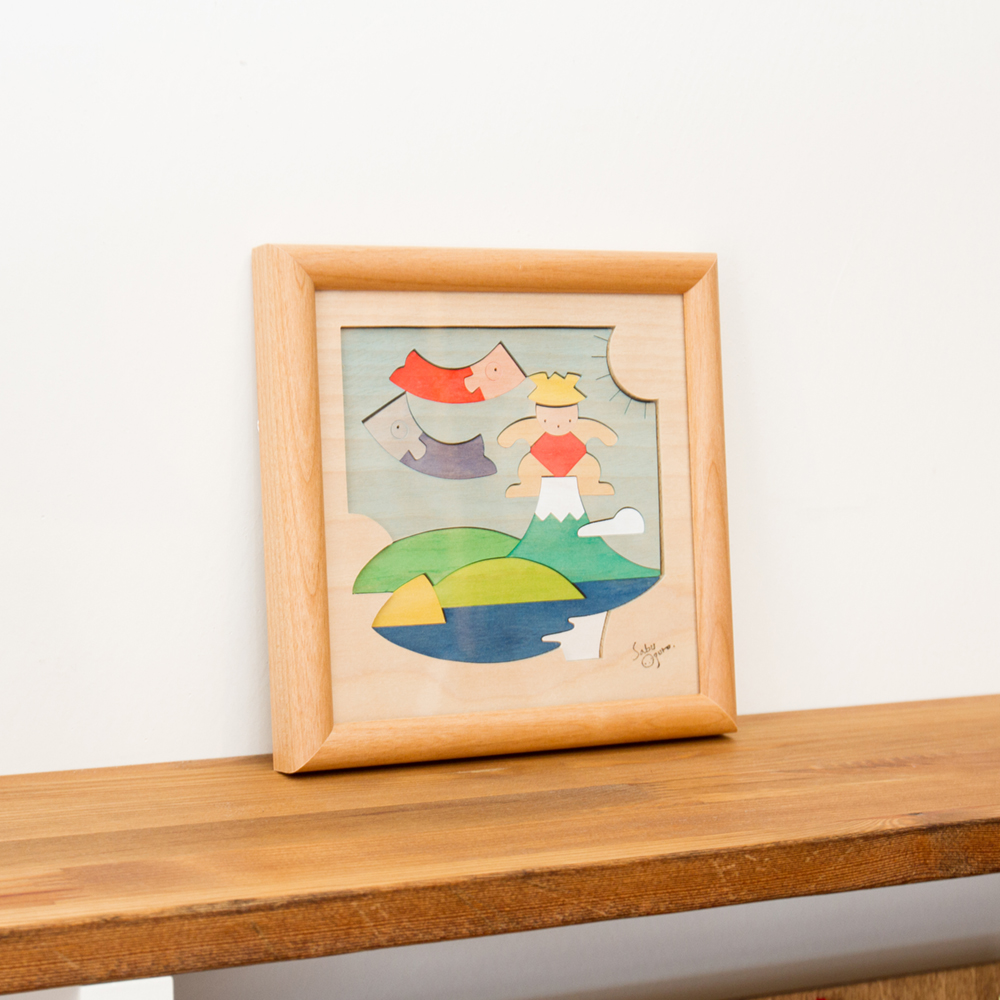 富士乗りかぶと（組み木絵）【小黒三郎の組み木絵】【KP189】 | ANDCHILD