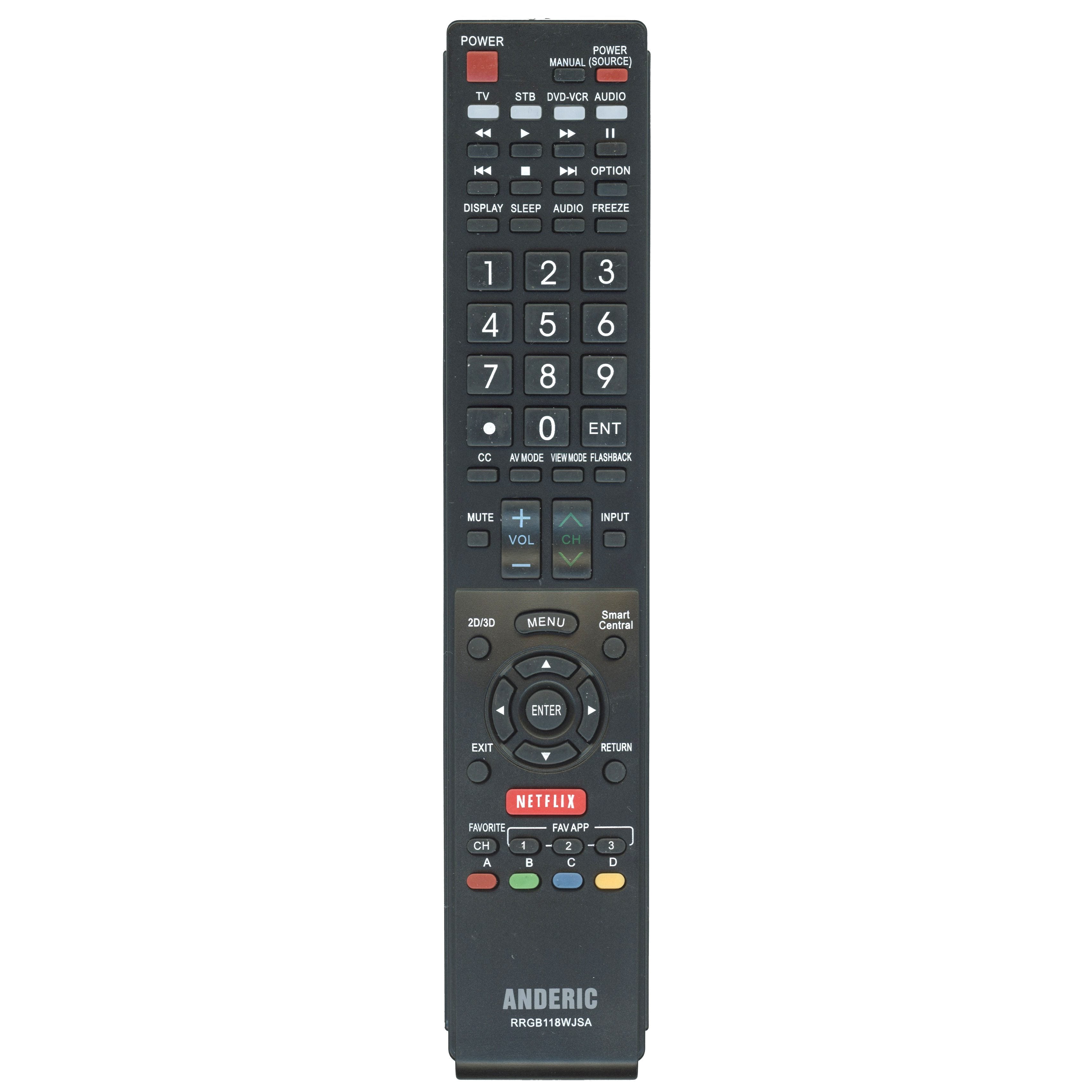 Sharp GB118WJSA Aquos Smart TV Remote Control | NETFLIX | IR - RRMCGB1