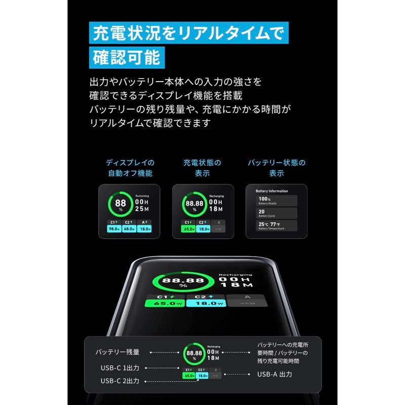 Anker Prime Power Bank (20000mAh, 200W) | モバイルバッテリーの製品