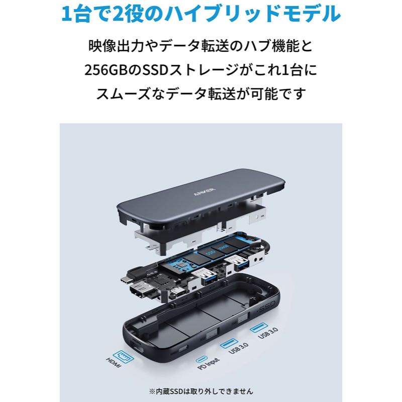 Anker PowerExpand 4-in-1 USB-C SSD ハブ (256GB) | USBハブの製品