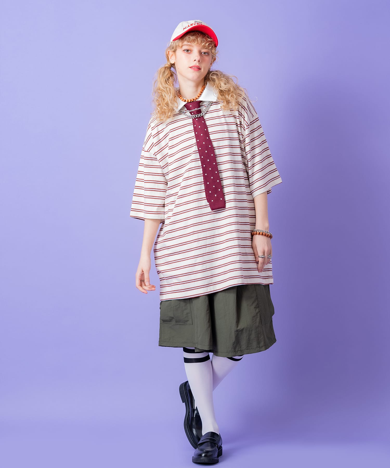 マルチボーダーオーバーサイズラガーシャツ / メンズ レディース ユニ