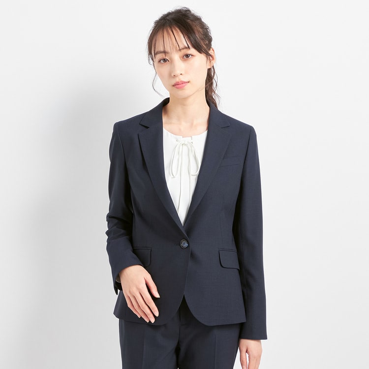 アウトレット】紺無地調 テーラードジャケット セットアップ着用可