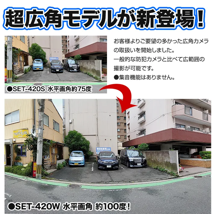 撮影範囲が広い 200万画素 防犯カメラ 防雨 ホワイト色 SX-200w-wide