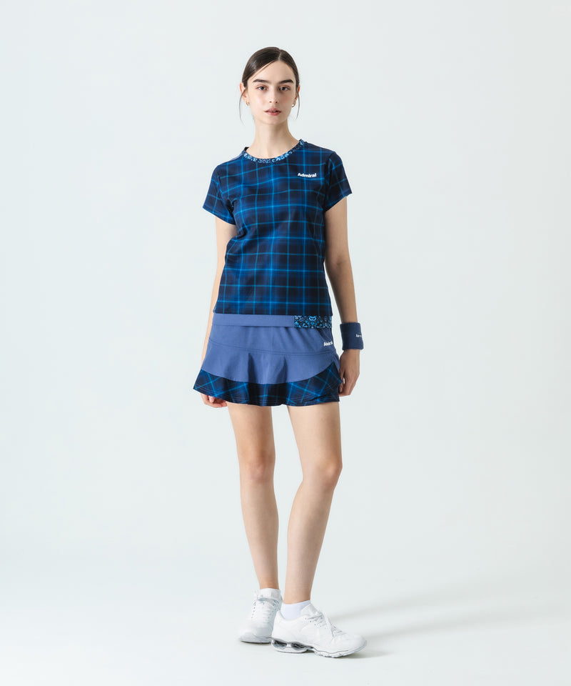 アシメレイヤードチェックフレアスコート ATLA552 – ADMIRAL