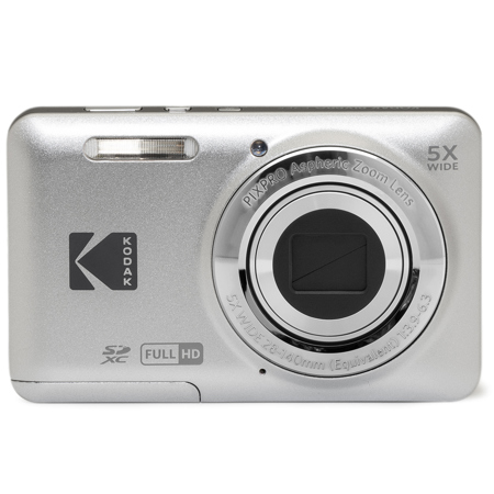 Kodak PIXPRO FZ55 Friendly Zoom Digital Camera, Silver With SD