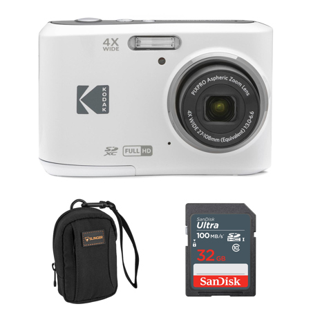 Kodak PIXPRO FZ45 Friendly Zoom 16MP FHD Digital Camera,White, w