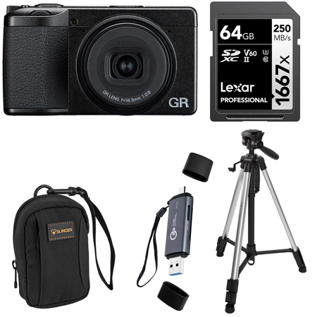 Ricoh GR IV Digital Camera, with 64GB Memory Card, Card Reader