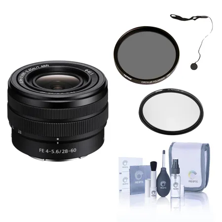Sony FE 28-60mm f/4-5.6 Lens, w/Tiffen 40.5mm UV & CPL Filters