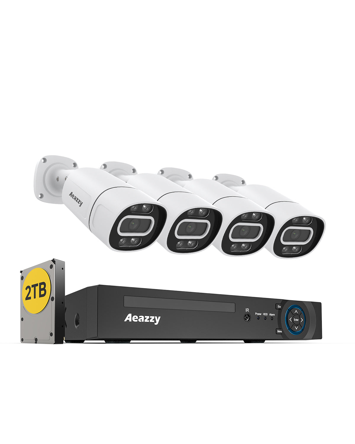 800万画素・顔検出】AEAZZY 800万画素 防犯カメラセット 4K POE給電