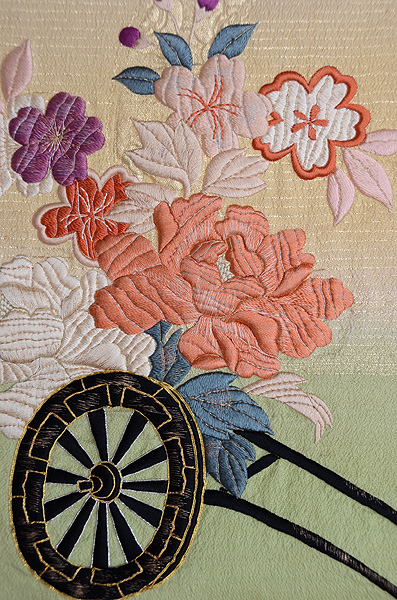 花車文様刺繍名古屋帯