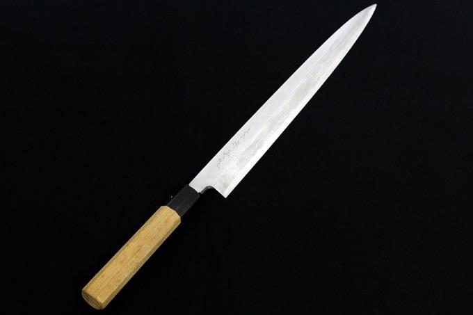 柳刃包丁 尺一 霞 銀三鋼 水牛朴八角柄 【O387】 | 東源正虎 | 包丁