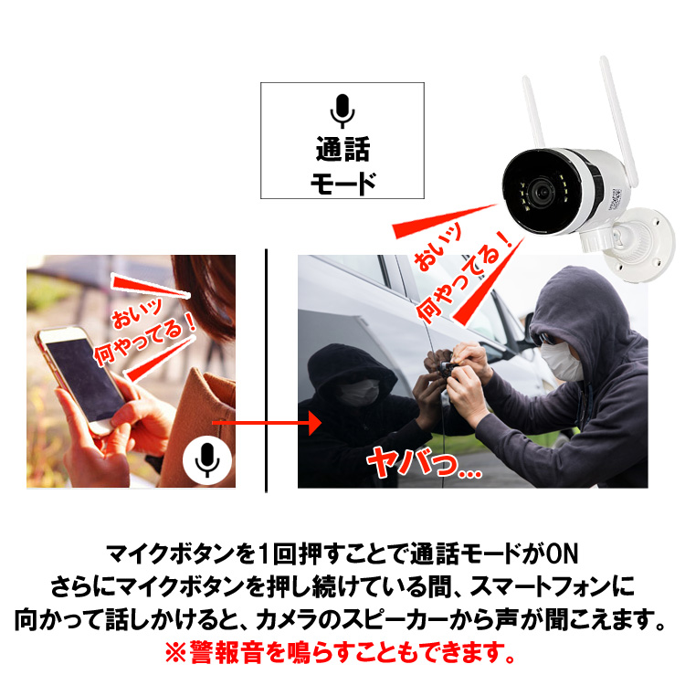 防犯カメラ マイク付き 屋外 録画機能付き 防水 カメラ8台セット