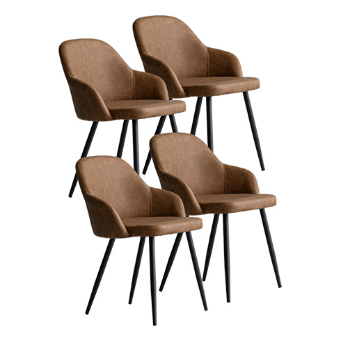 ハーフアーム付きダイニングチェア ORLVE(オルブ) レザータイプ4脚